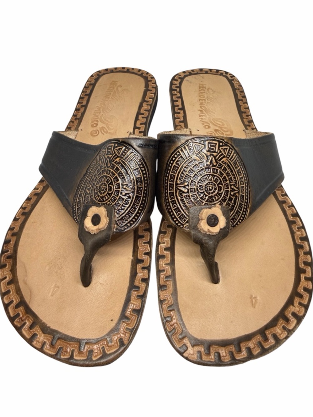 Mules slide flip flops thong sandals brown leather boho fashion flat